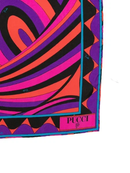 Копринен шал Pucci с принт розово
