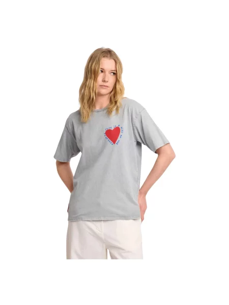 Koszulka Kocca z nadrukiem w serca szara
