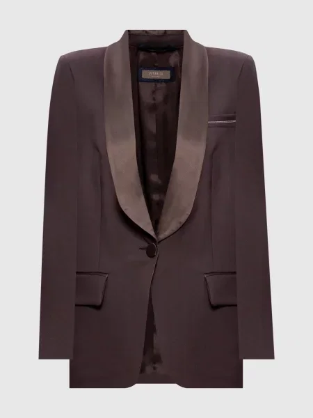 Жакет з вовни з ланцюжком моніль Peserico коричневий