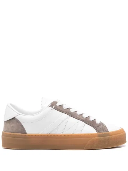 Sneakerși Moncler cu șireturi din dantelă alb