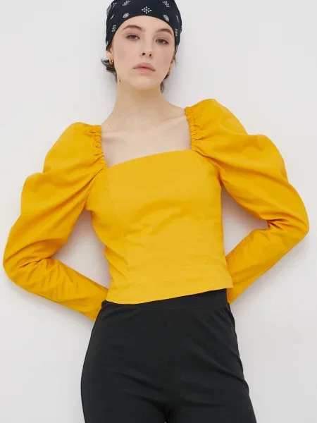 Блуза Levi's дамска с изчистен дизайн жълто