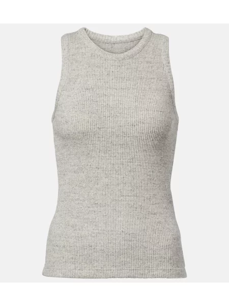 Dzianinowa podkoszulka Bottega Veneta szara