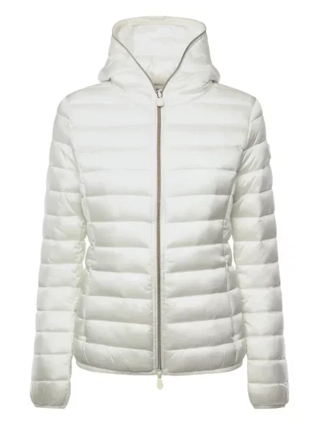 Palton Save The Duck cu glugă alb