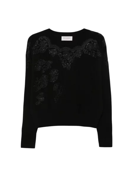 Dzianinowy sweter Ermanno Scervino czarny