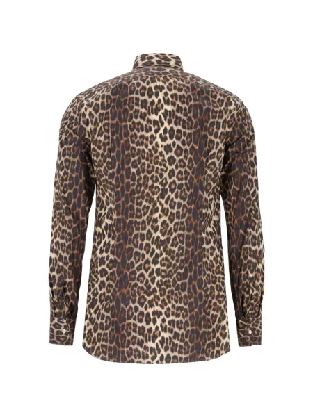 Cămașă Gabriele Pasini cu imagine cu model leopard maro