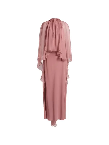 Rochie maxi Alberta Ferretti cu volane roz