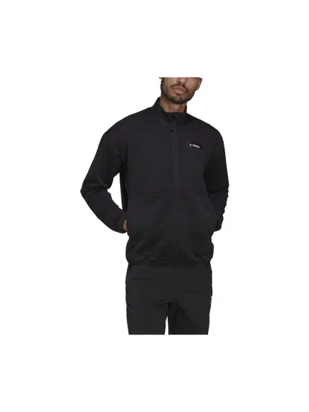 Geacă Adidas din fleece negru