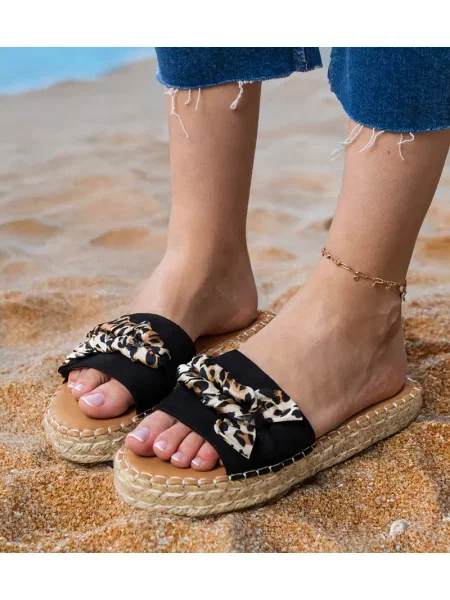 Espadrile Gemre cu funde negru