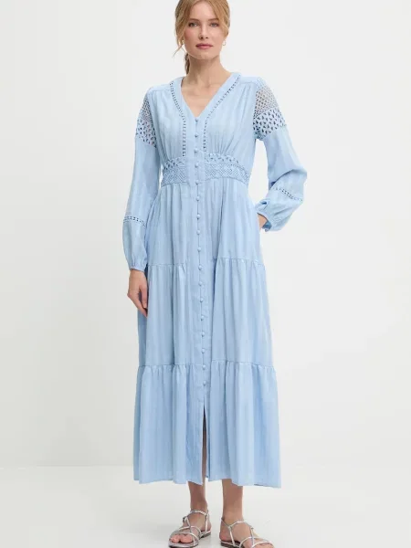 Answear Lab rochie din maxi evazati albastru