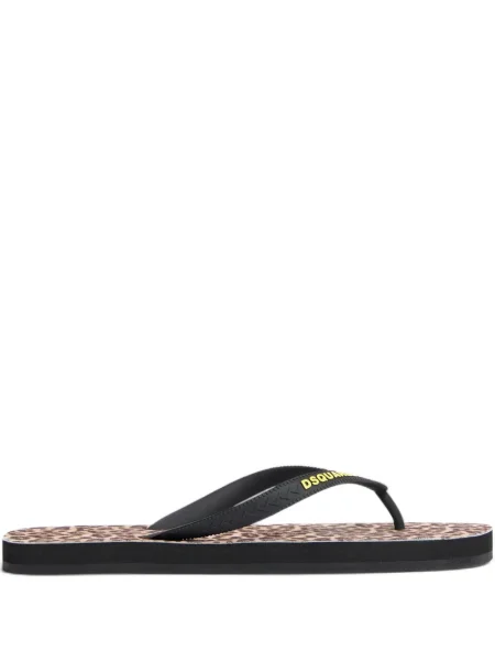 Șlapi Dsquared2 cu imagine cu model leopard maro