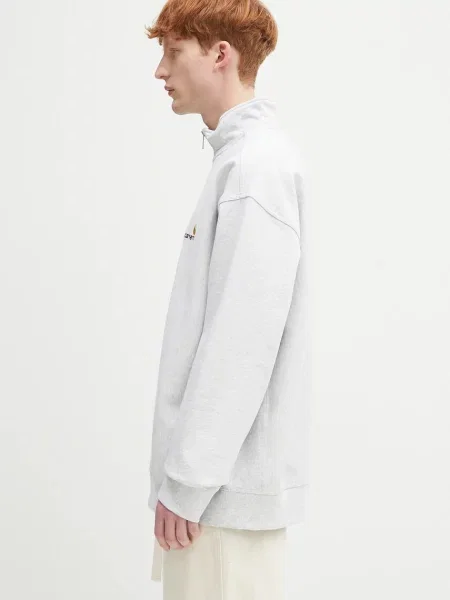 Μπλούζα Carhartt WIP Half Zip American Script Sweat γκρι