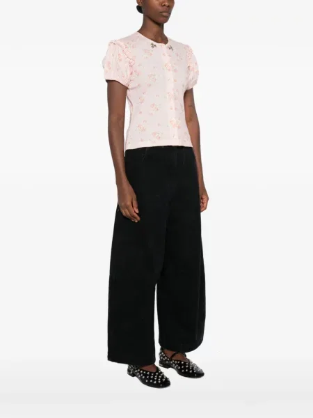 Tricou Simone Rocha cu model floral cu imagine roz