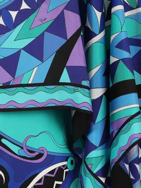 Rochie maxi Pucci cu imagine cu imprimeu geometric albastru