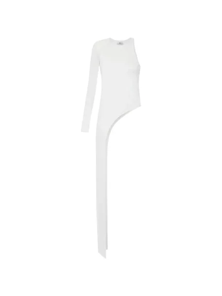 Top Elisabetta Franchi din jerseu alb