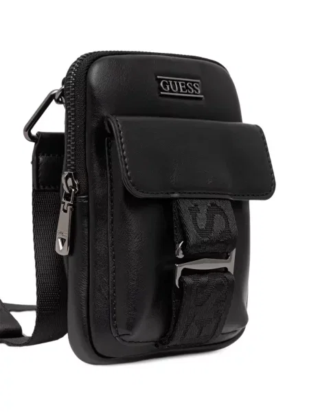 Crossbody taška Guess s autogramem černá