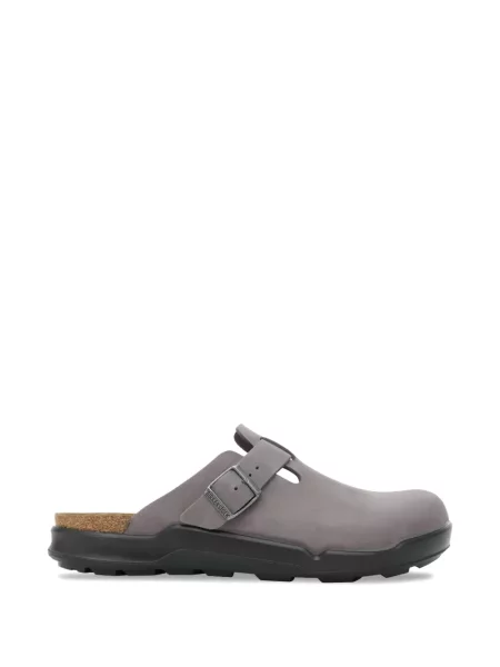 Papuci tip mules Birkenstock din piele gri