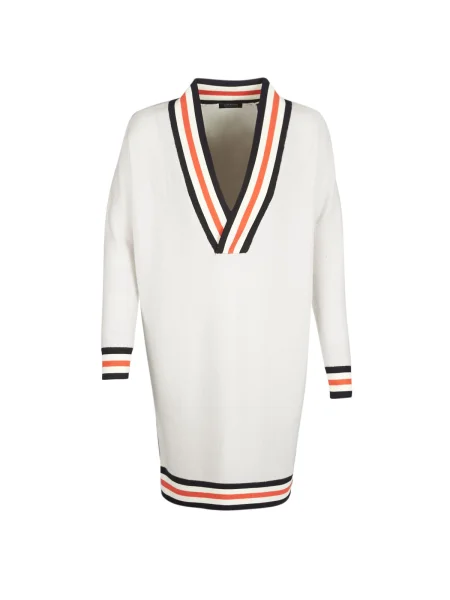 Pulover Maison Scotch cu mâneci lungi lung alb