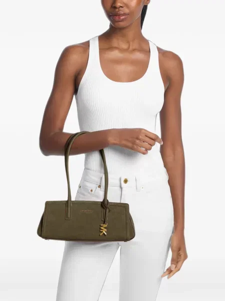 Geantă Michael Kors din piele de căprioară verde