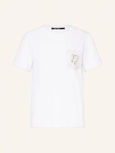 Marc Aurel T-Shirt Z Ozdobnymi Perełkami weiss biała