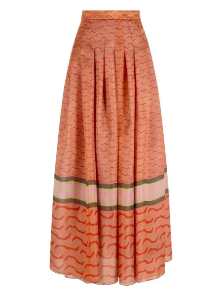 Fusta maxi Giorgio Armani cu dungi portocaliu