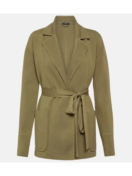 Palton Joseph de mătase verde