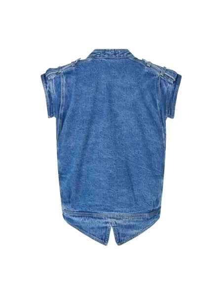 Kamizelka jeansowa Lollys Laundry niebieska