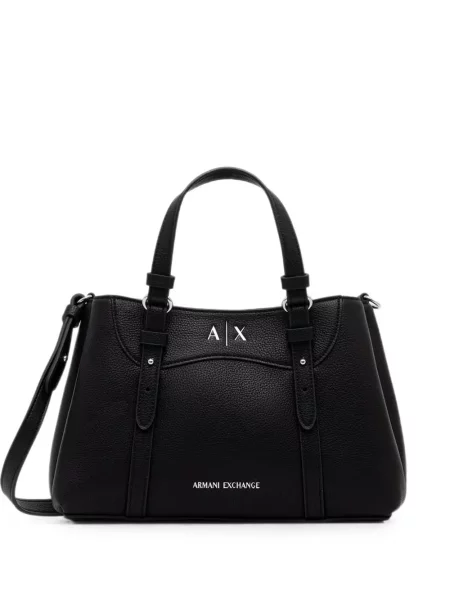 Geantă shopper Armani Exchange cu autograf negru