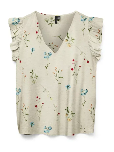 VERO MODA Bluză VMJOSIE / albastru aqua / verde închis / roşu închis bej