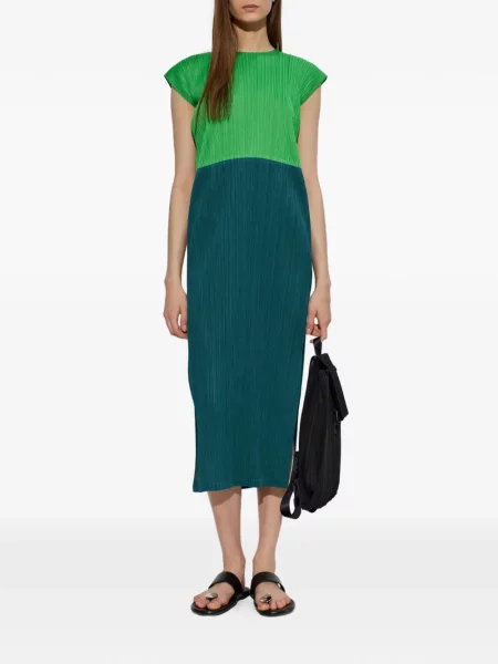 Rochie midi Pleats Please Issey Miyake verde