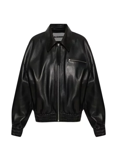 Geanta de piele Jil Sander negru