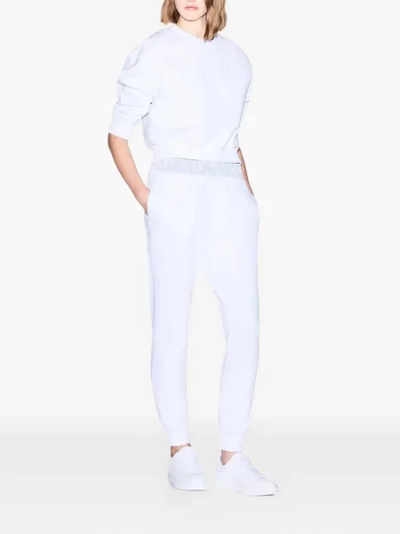 Pantaloni Armani Exchange cu dungi alergare alb