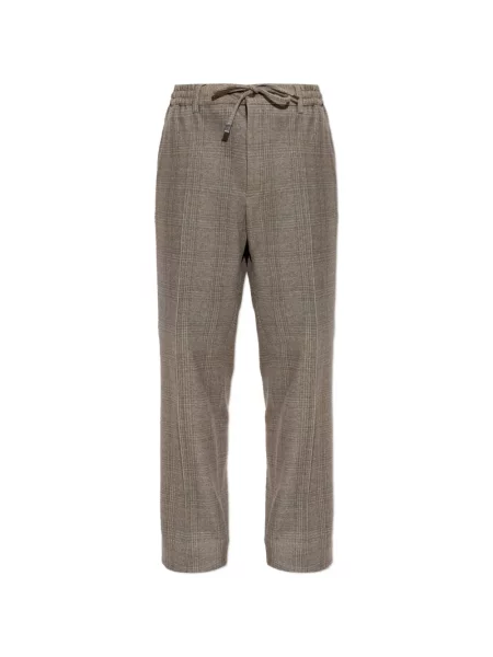 Pantaloni Etro în carouri cu cordon maro