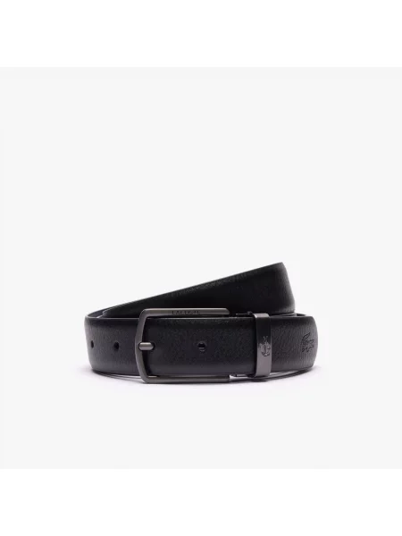 Кожаный ремень Lacoste с ремешками синий
