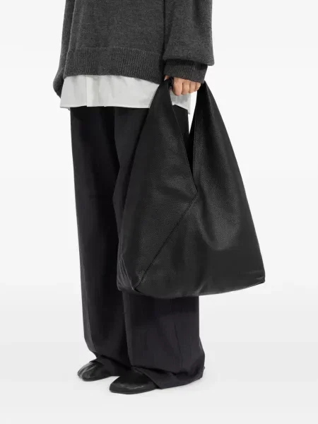 Kožená kabelka Mm6 Maison Margiela černá