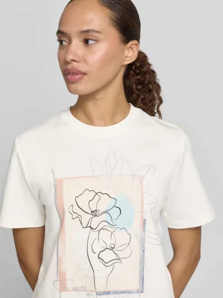 T-shirt z okrągłym dekoltem i nadrukiem z motywem Christian Berg Woman biała