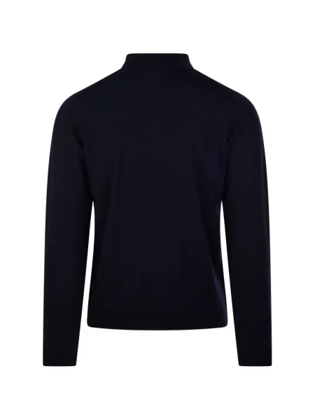 Lung tricou polo Roberto Collina albastru