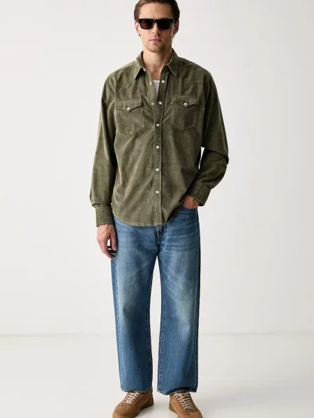 Levi's srajca rebrast žametna CLASSIC WESTERN STANDARD zelena