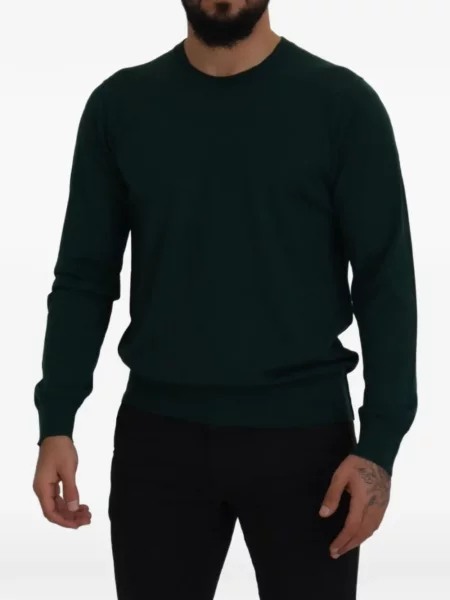 Pulover Dolce & Gabbana cu decolteu rotund verde