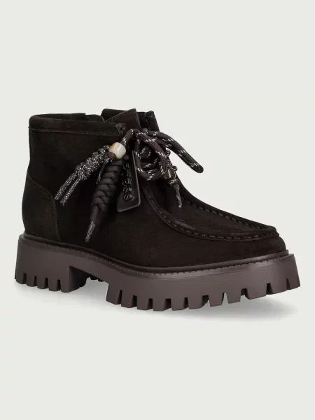 Guess botine pentru femei din piele întoarsă FARDINA maro