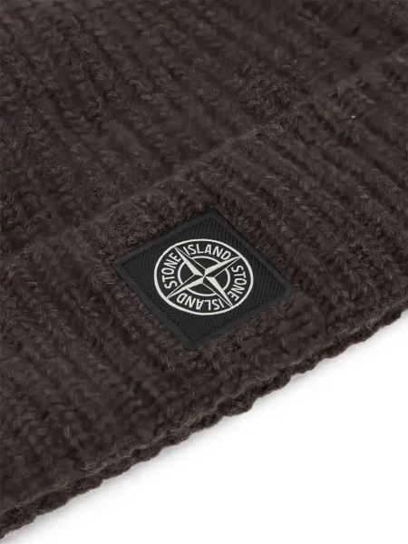 Megztas kepurė Stone Island akmenys ruda