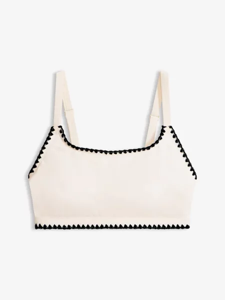 Biustonosz bikini bustier z haftem białe