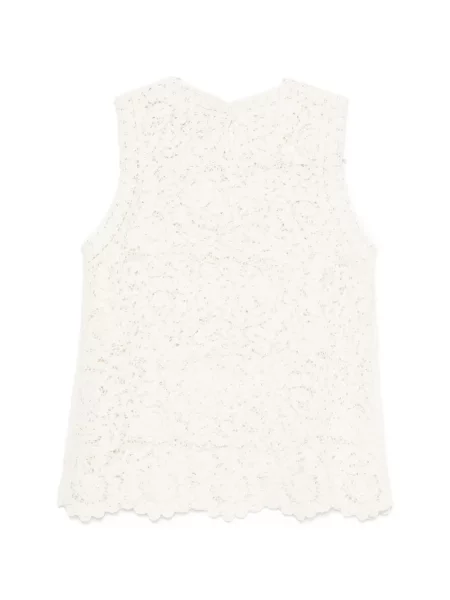 Top Semicouture fără mâneci din dantelă