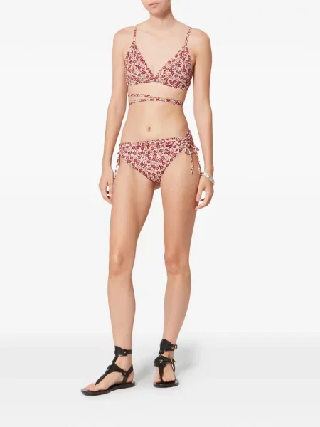 Top Isabel Marant cu model floral cu imagine roșu