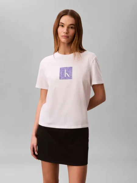Calvin Klein Jeans Tricou albastru alb