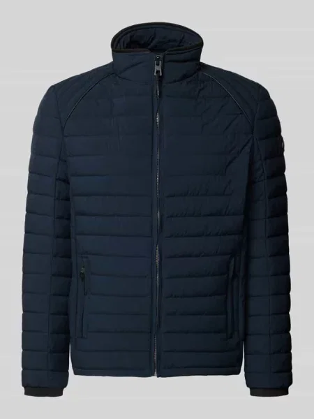 Kurtka pikowana ze stójką i zapinanymi na błyskawiczny Nautgård granatowa