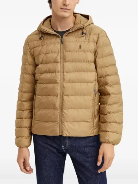 Кожена карирана поло тениска Polo Ralph Lauren бродирана бяло