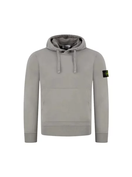 Bluza z kapturem Stone Island z kapturem z kamieniami szara