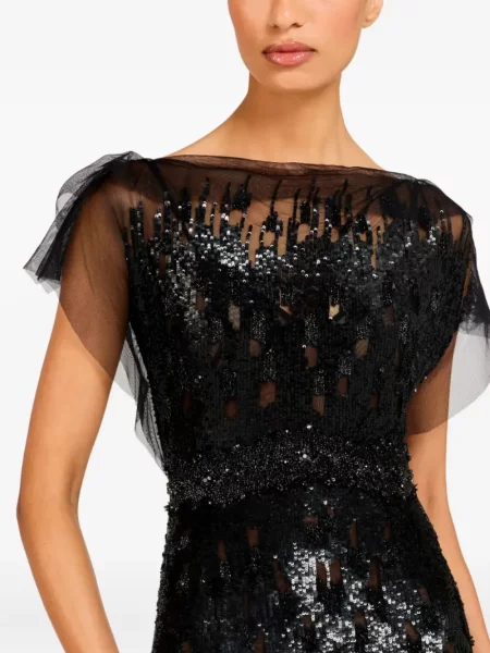 Φόρεμα με πούλιες Jenny Packham με παγιέτες από τούλι μαύρο