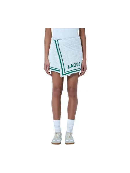 Dzianinowa spódnica mini Lacoste biała