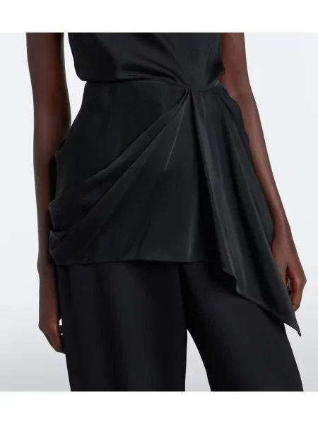 Top Givenchy din satin drapat negru